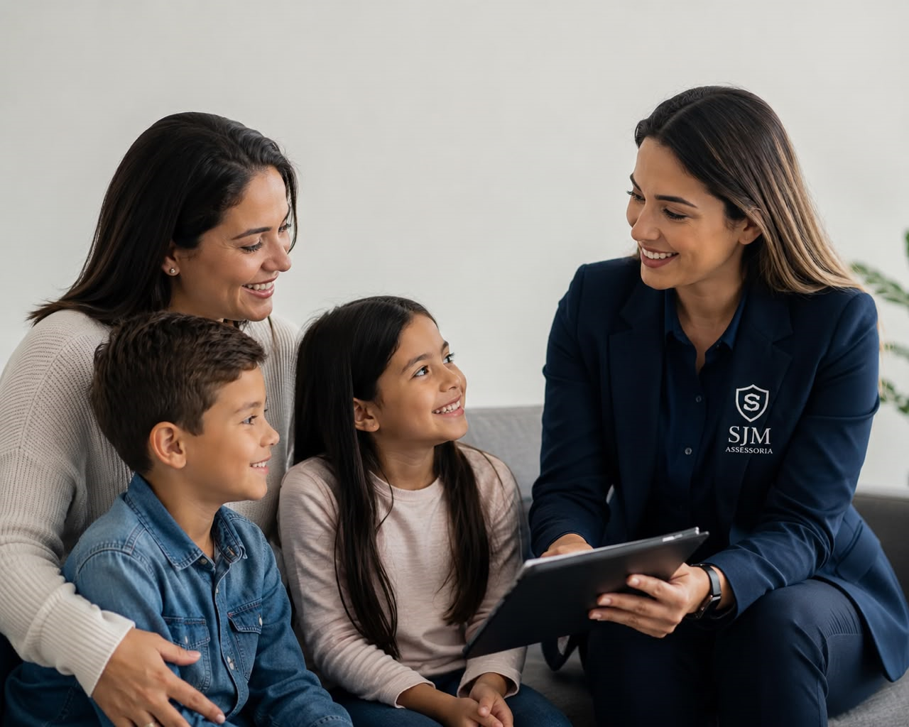 Família reunida em um momento de acolhimento